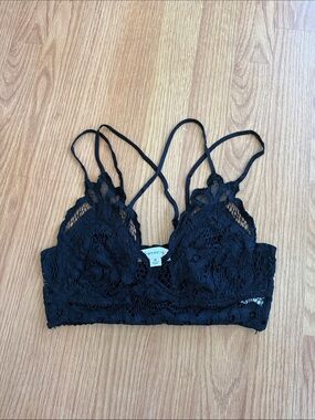 Francesca's Collections Black Lace Strappy Bralette